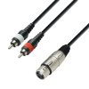 Adam Hall Cables K3 YFCC 0600 - Cavo audio presa XLR a 2 x connettore RCA, 6 m