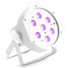 Cameo FLAT PAR 7X3W UV WH - Faro PAR da 7 LED UV da 3 W di alta potenza, cassa bianco