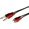 MONACOR MCA-304 CAVO DI COLLEGAMENTO AUDIO, 3 M 2X JACK6,3 MONO - 2X RCA