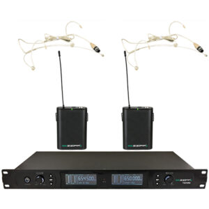 ZZIPP TXZZ801 SET CON 2 MICROFONI (AD ARCHETTO) WIRELESS E RICEVITORE A RACK (1UR)