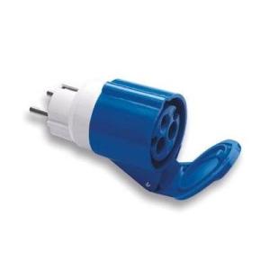 Adattatore industriale da S31 a 1 presa CEE blu