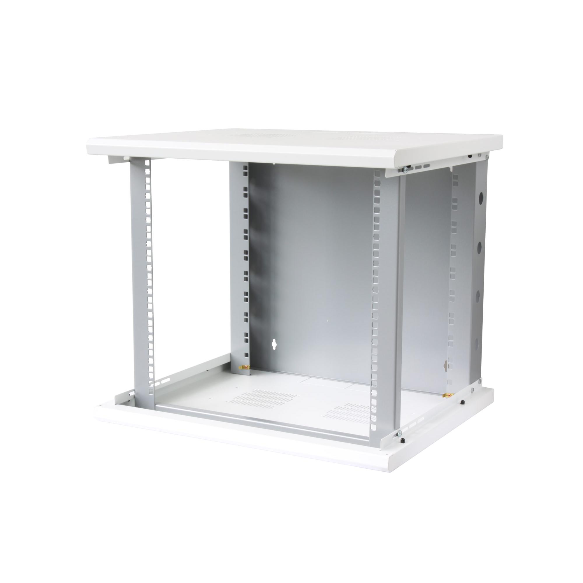 Armadio Rack 19'' a muro 16U sezione unica P.600mm Porta Grigliata Bianco