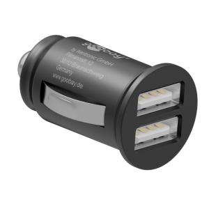 Caricatore Compatto da Auto 2 porte USB max.12W/2.4A Nero