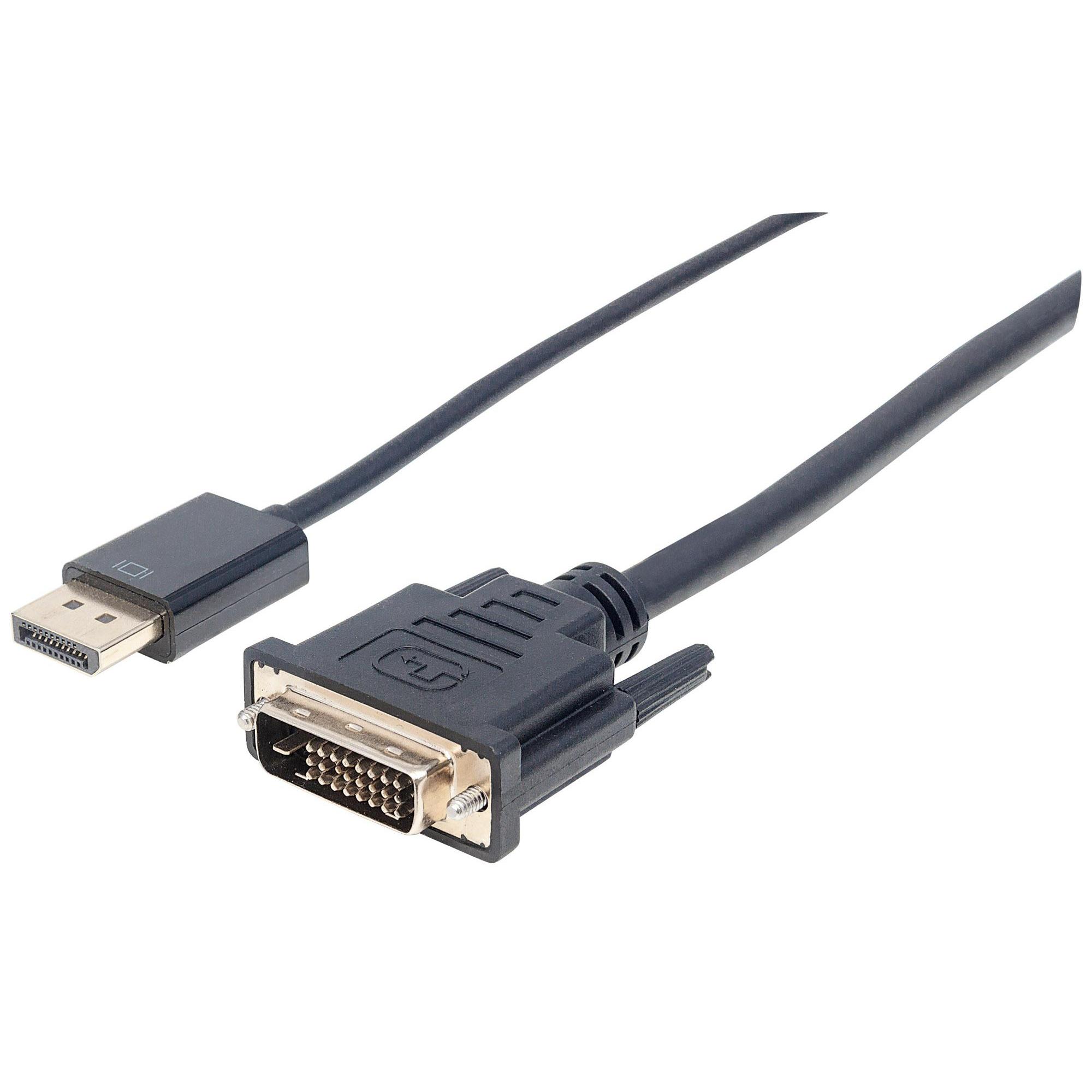 Cavo DisplayPort 1.2a a DVI-D 24+1 Maschio 3m Nero