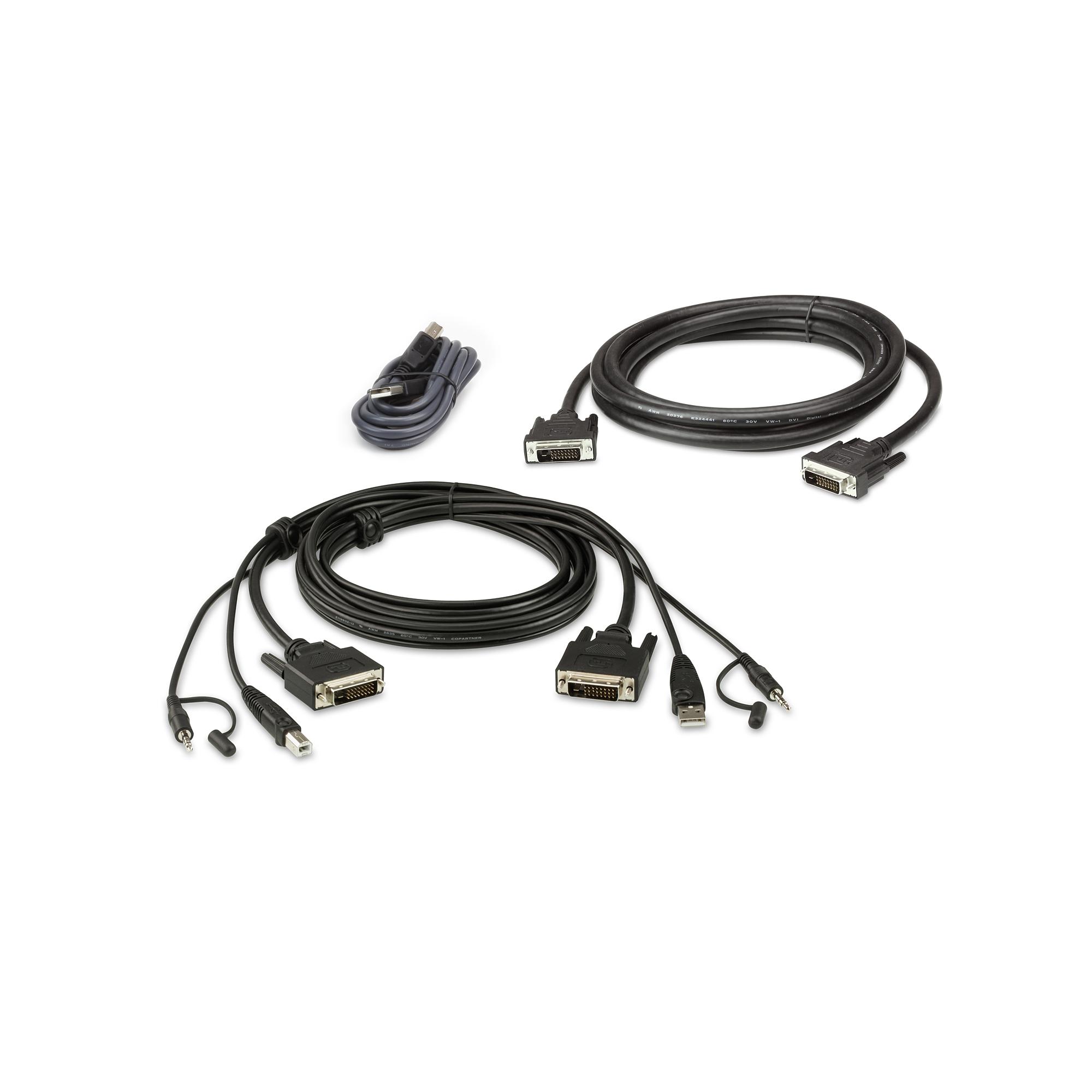 Kit cavo KVM di sicurezza schermo doppio USB DVI-D Dual Link da 1,8 M