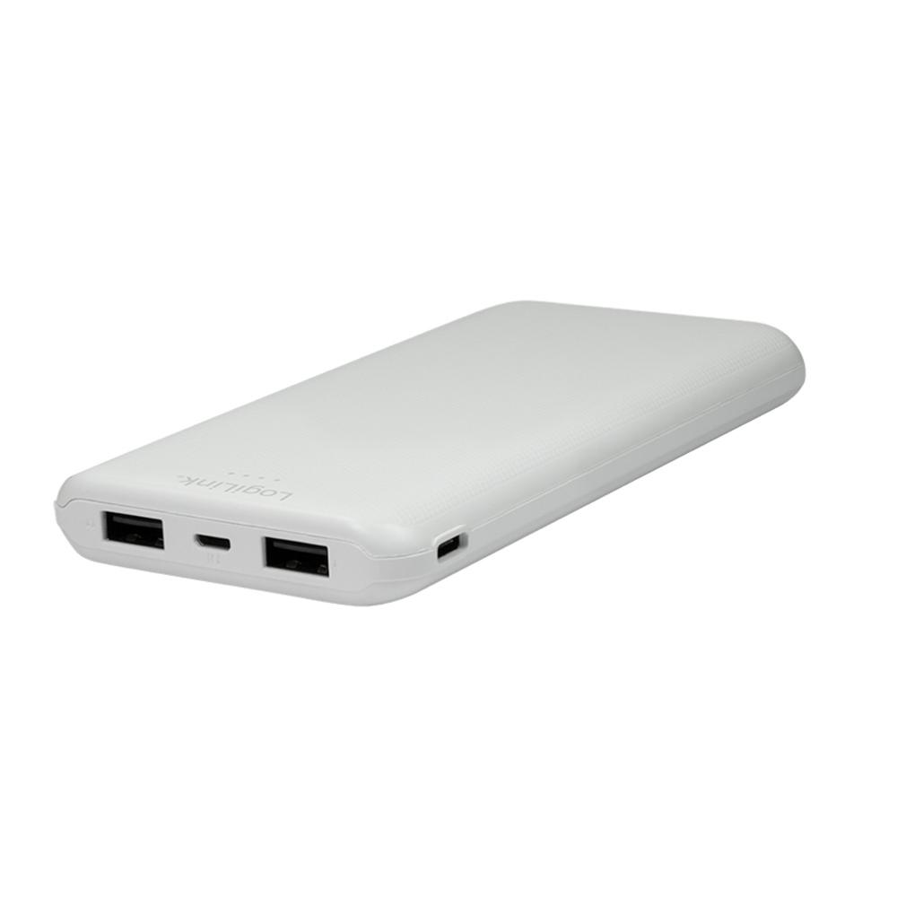 Power Bank 10000mAh Polimeri di Litio 2xUSB Bianco