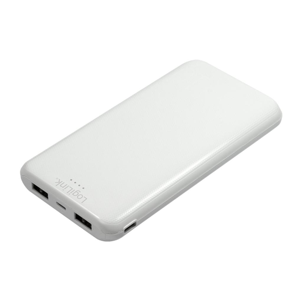 Power Bank 10000mAh Polimeri di Litio 2xUSB Bianco