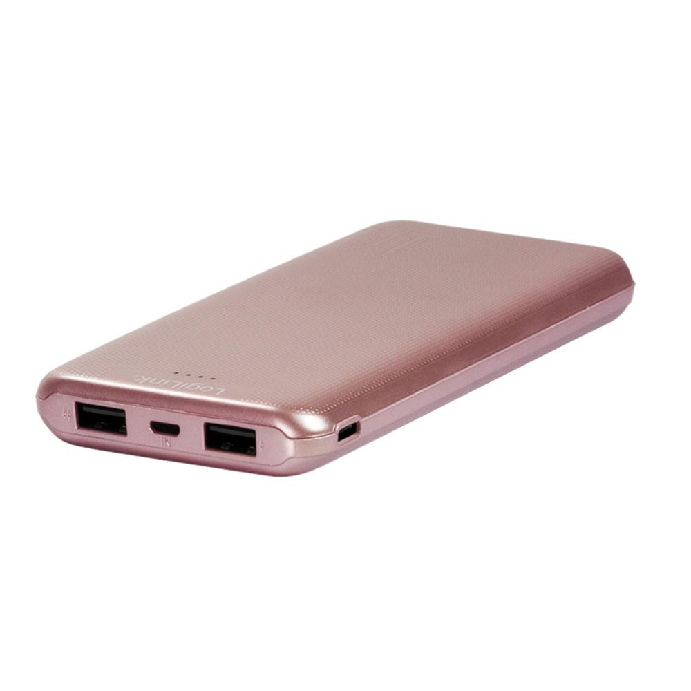 Power Bank 10000mAh Polimeri di Litio 2xUSB Rosa