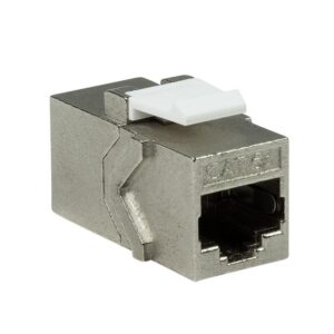 Accoppiatore Cat.6A Keystone 2xRJ45 STP Larghezza solo 14,6 mm Silver