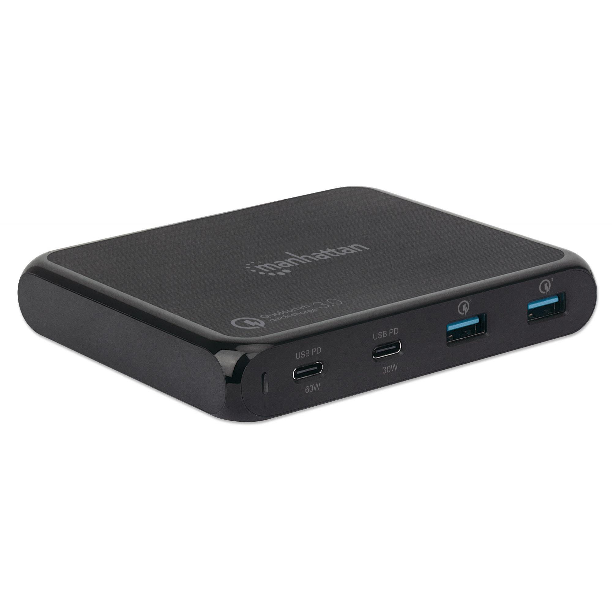 Alimentatore Quick Charge 3.0 3A 2xUSB-C™ 2xUSB-A 90W Nero