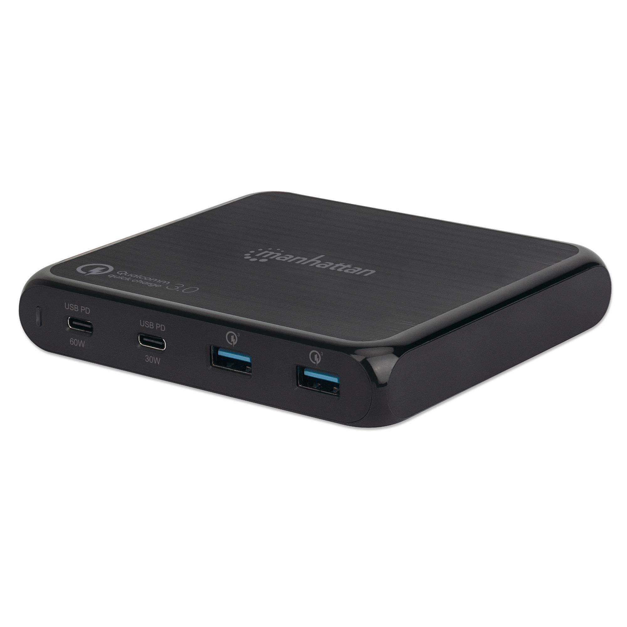 Alimentatore Quick Charge 3.0 3A 2xUSB-C™ 2xUSB-A 90W Nero