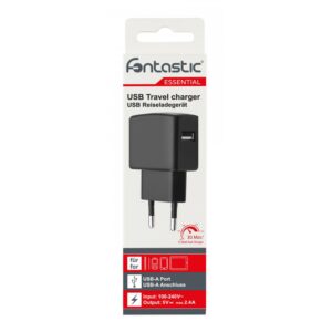 Alimentatore da Rete Italiana a USB 5V 2,4A Nero