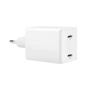 Caricatore da Muro 2xUSB-C™ Tecnologia GaN 48W Bianco