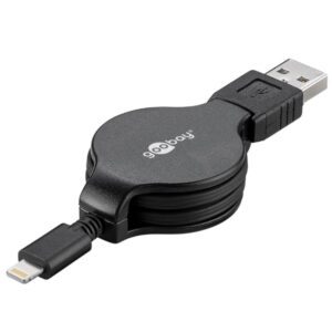 Cavo Retrattile da Apple Lightning a USB 1m Nero