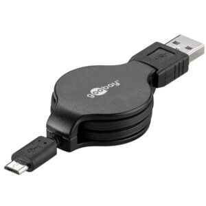 Cavo Retrattile da Micro USB a USB A 1m Nero