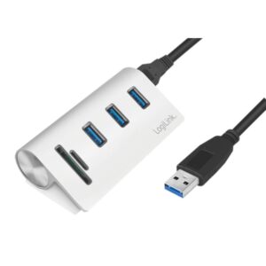 Hub USB 3.0 SuperSpeed 3 porte Alluminio con Lettore di Memorie