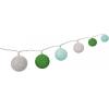 Luci LED Decorative a Batteria Palline Bianco/Verde di Cotone A++