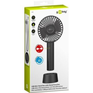 Mini Ventilatore Manuale USB con Funzione di Supporto Nero