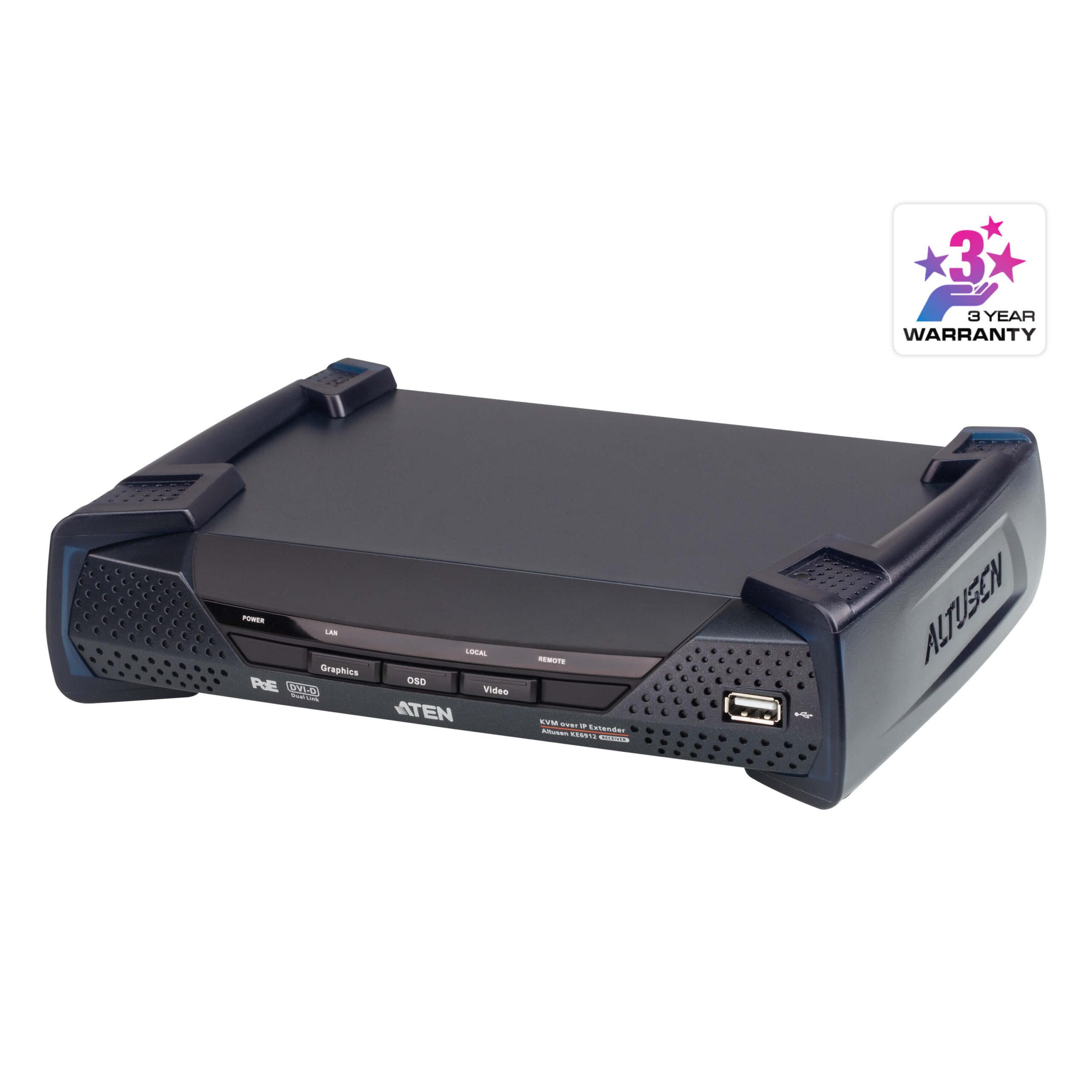 Ricevitore KVM over IP 2K DVI-D Dual Link con PoE