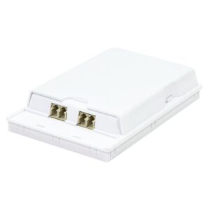 Scatola di connessione indoor FTTH per 2 fibre, 2 adattatori, IP20