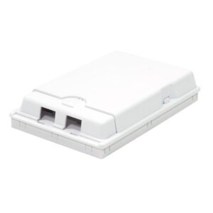 Scatola di connessione indoor FTTH per 2 fibre, 2 adattatori, IP20