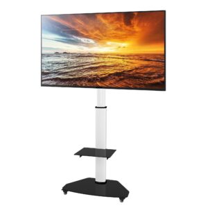 Supporto a Pavimento con Mensola Trolley TV LCD/LED/Plasma 37-70'' Bianco