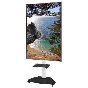 Supporto a Pavimento con Mensola Trolley TV LCD/LED/Plasma 37-70'' Bianco
