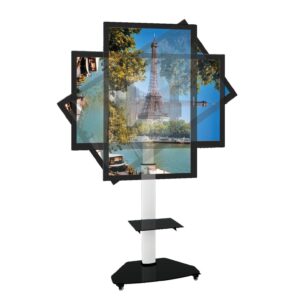 Supporto a Pavimento con Mensola Trolley TV LCD/LED/Plasma 37-70'' Bianco