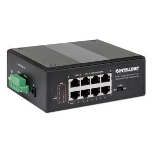 Switch Ethernet Gigabit 8 porte PoE+ con PoE Passante