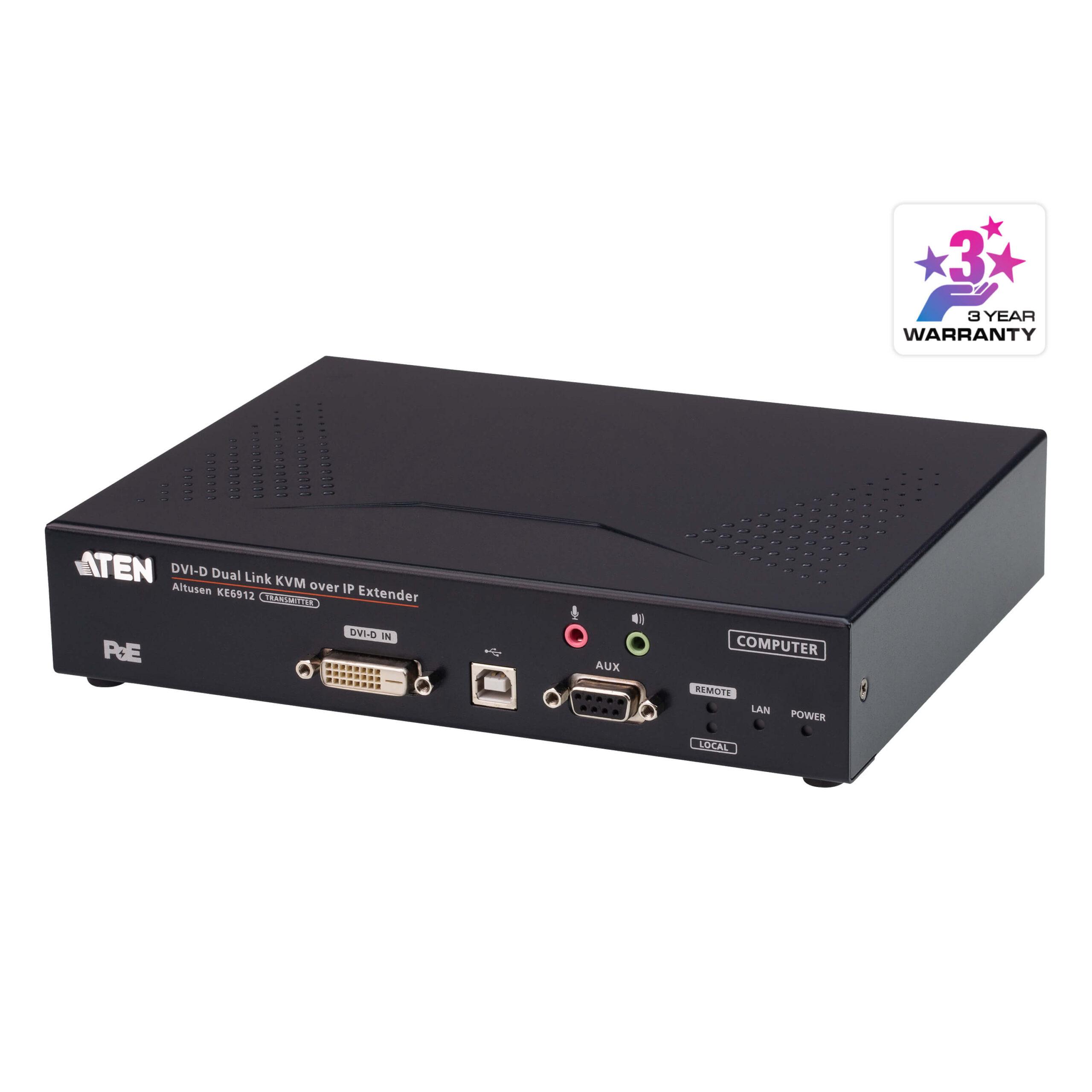 Trasmettitore KVM over IP 2K DVI-D Dual Link con PoE