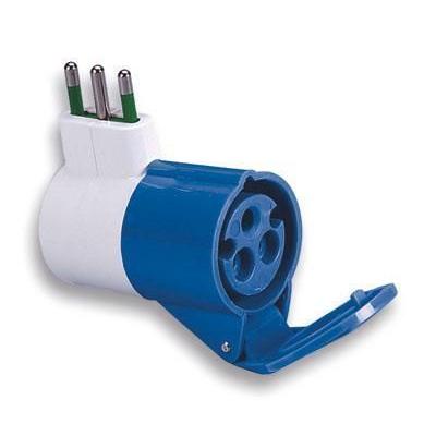 Adattatore Industriale da S17 a 1 presa CEE blu