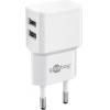 Caricatore da Muro 2 porte USB-A Slim Design 12W Bianco