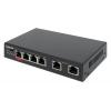 Fast Ethernet Switch a 6 porte con 4 porte PoE (1 x High-Power PoE)