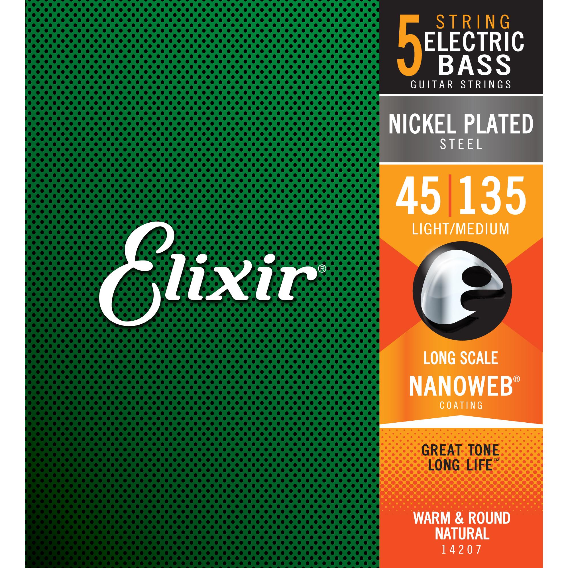 ELIXIR ITALIA 14207 ELECTRIC BASS NICKEL PLATED STEEL NANOWEB