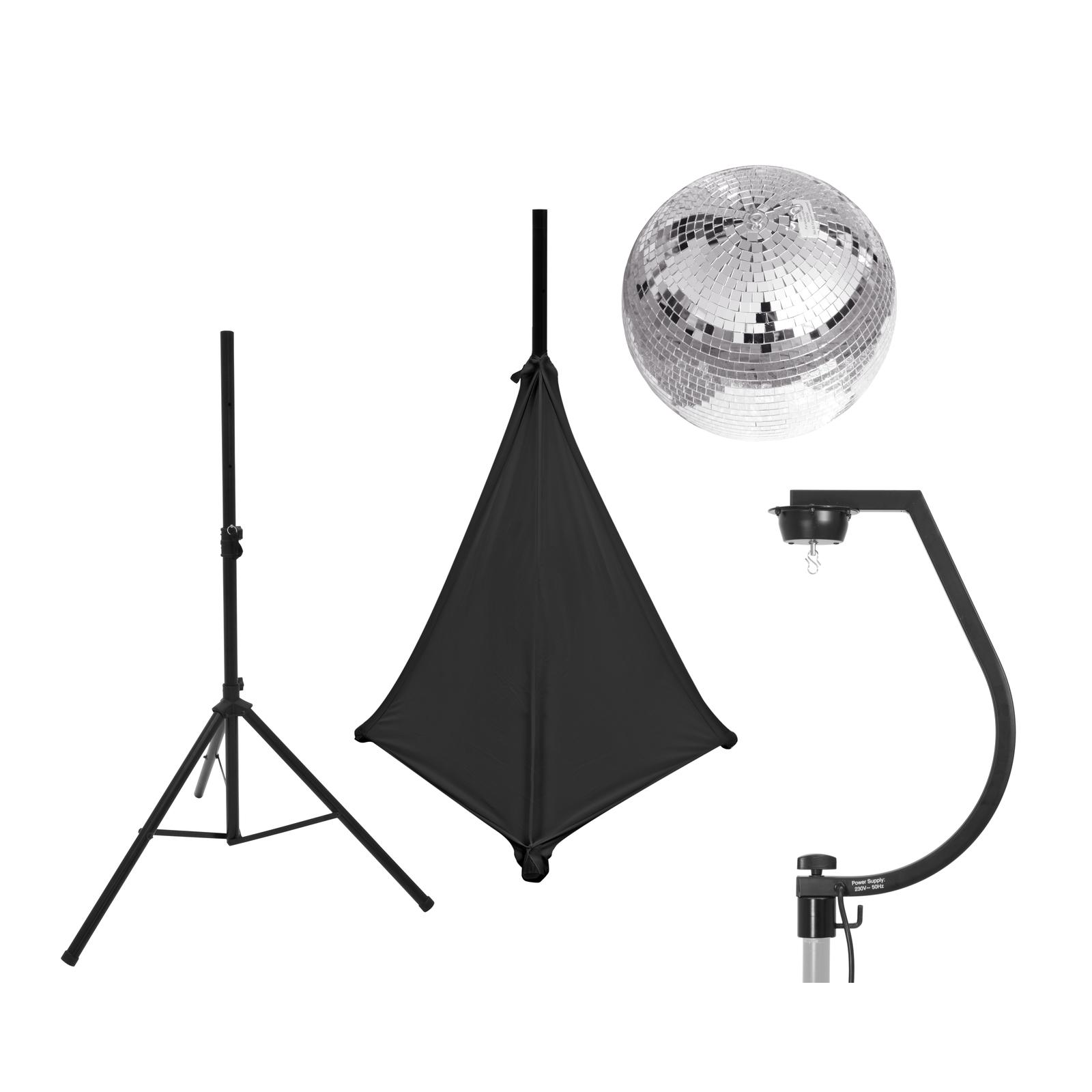 EUROLITE Set Mirror ball 30cm with stand and tripod cover black