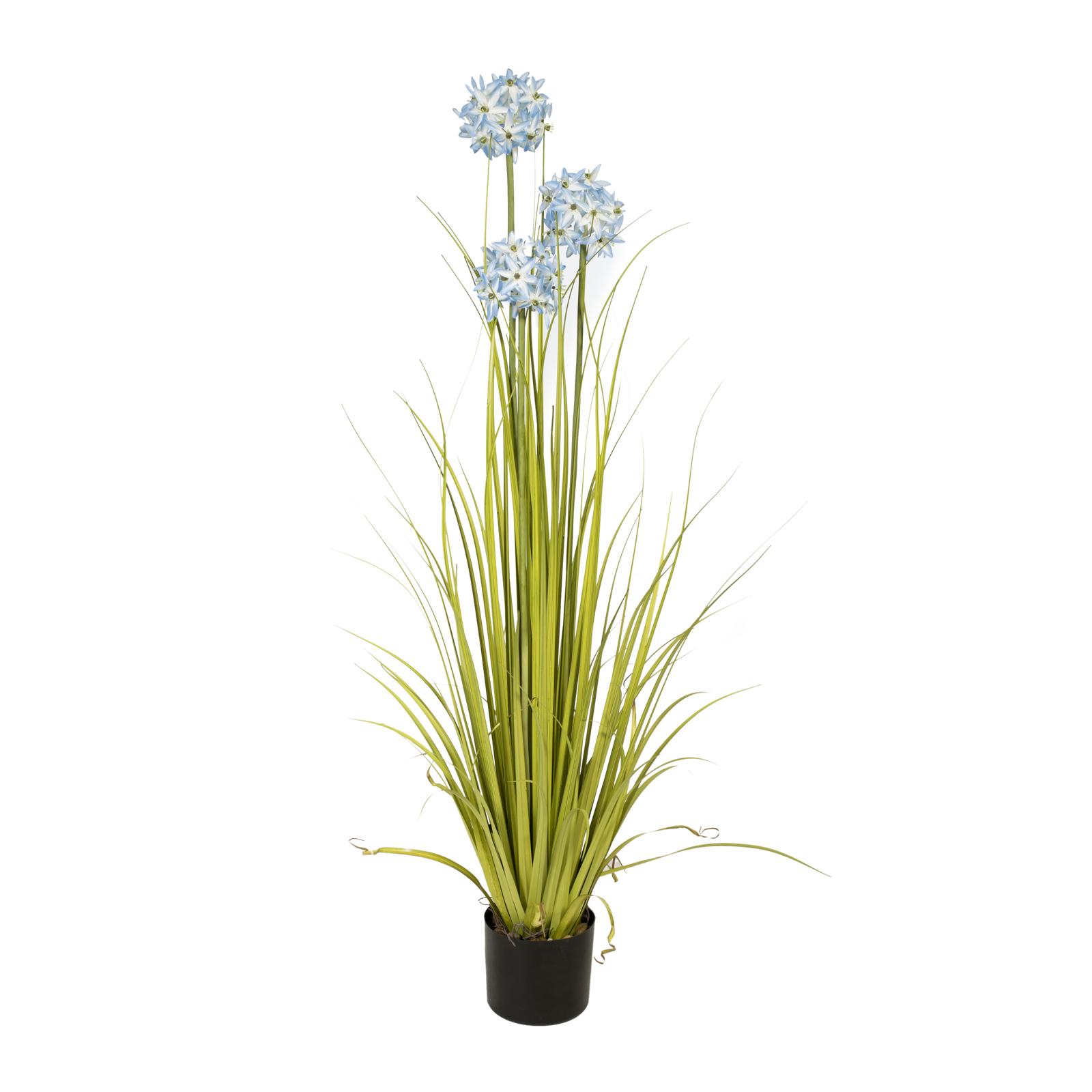 EUROPALMS Allium grass, artificial plant, blue, 120 cm