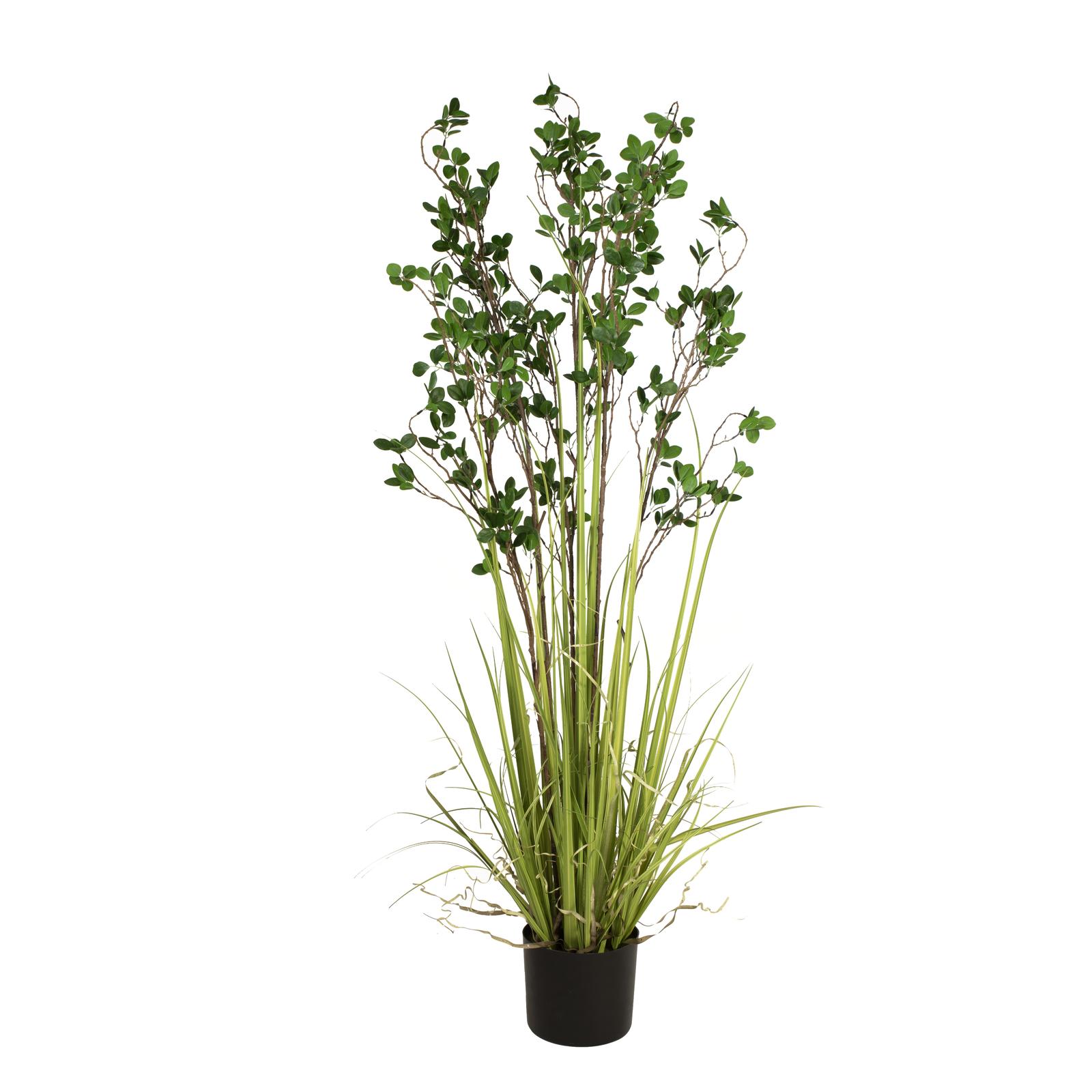 EUROPALMS Evergreen shrub with grass, artificial plant, 152cm