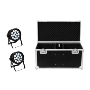 EUROLITE Set 2x AKKU IP PAR 14 HCL QuickDMX + Case