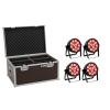 EUROLITE Set 4x LED 7C-12 Silent Slim Spot + Case