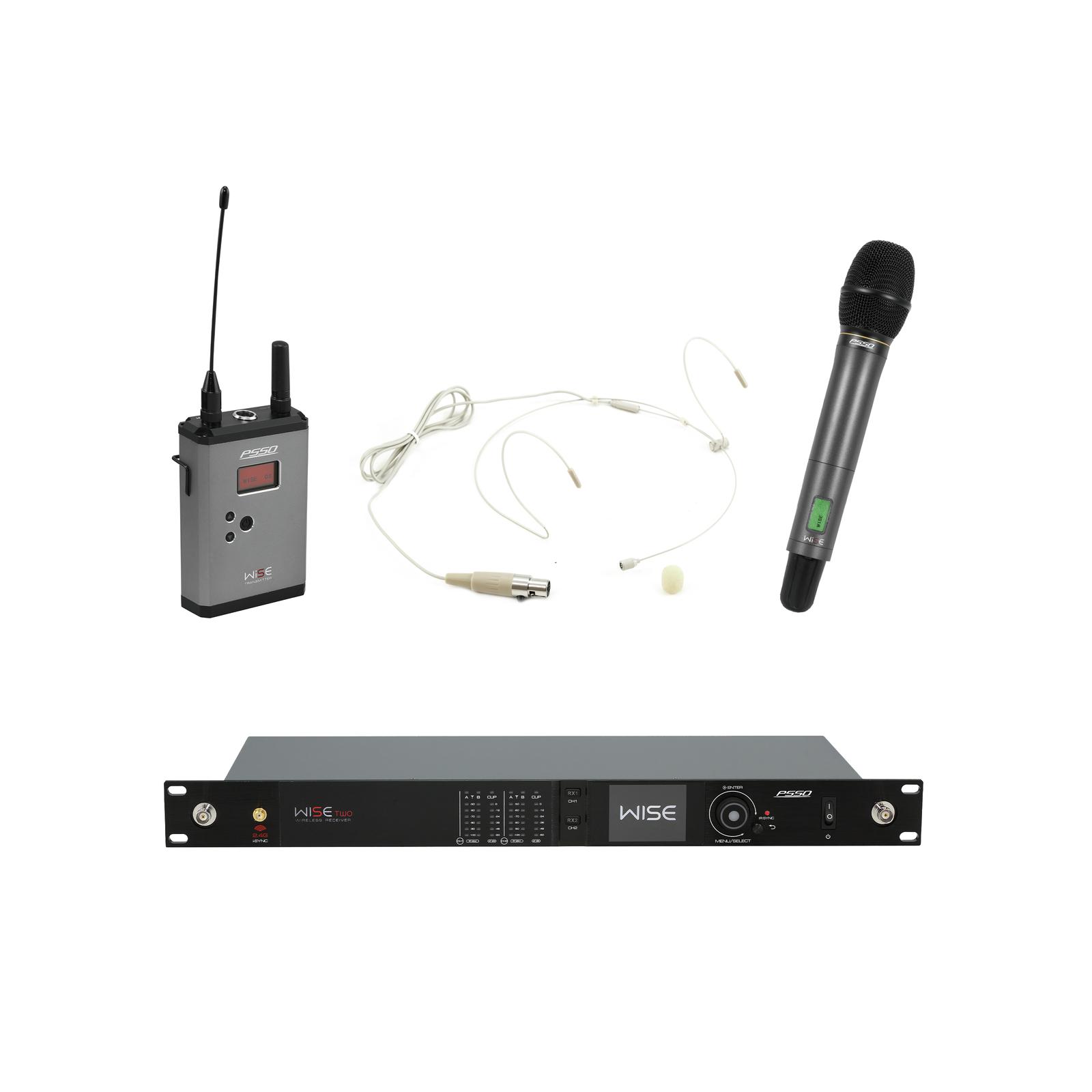 PSSO Set WISE TWO + Dyn. wireless microphone + BP + Headset 518-548MHz