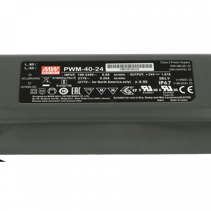 MEANWELL Alimentatore Led Meanwell PWM-40-12 Dimmerabile 40W 12V