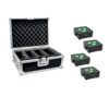 EUROLITE Set 4x AKKU IP Flat Light 3 bk + Case