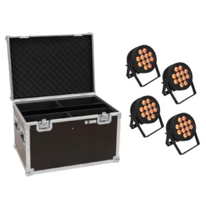 EUROLITE Set 4x LED IP PAR 12x9W SCL Spot + Case