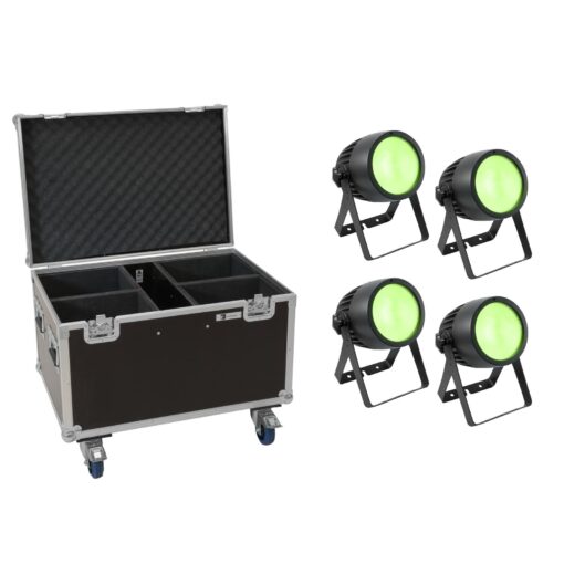 EUROLITE Set 4x LED Theatre COB 200 RGB+WW + Case with wheels