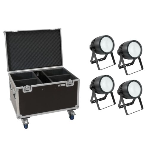 EUROLITE Set 4x LED Theatre COB 200 WW/CW + Case with wheels