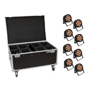 EUROLITE Set 8x LED IP PAR 12x9W SCL Spot + Case with wheels