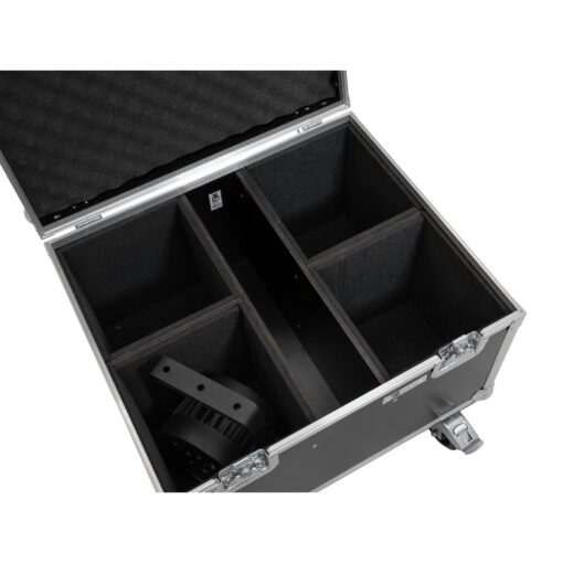 ROADINGER Flightcase 4x LED IP PAR 7x8W QCL/7x9W SCL with wheels