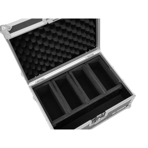 ROADINGER Flightcase EC-4AC 4x AKKU Flat Light Series