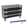 EUROLITE Set 12x LED IP T-Bar 16 QCL Bar + Case with wheels