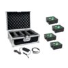 EUROLITE Set 4x AKKU IP Flat Light 3 bk + Charger + Case